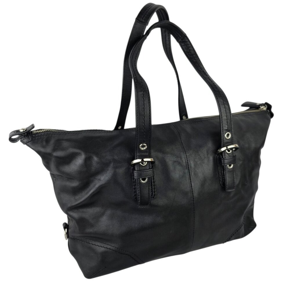 Vtg Black Coach SOHO Leather Satchel Purse Berry Bag